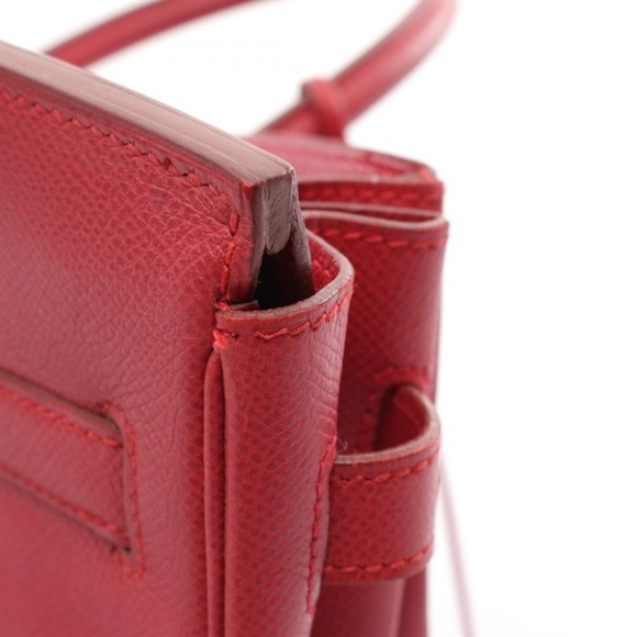 HERMÈS 1996 Birkin 30 Gold Hardware Courchevel Leather Red Vermillon - Picture 12 of 16